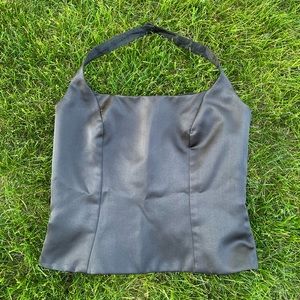 After six black halter top